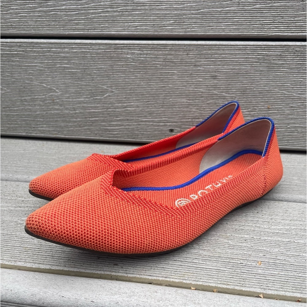 ROTHY'S The Point Retired Persimmon Orange flats shoes sz 7
